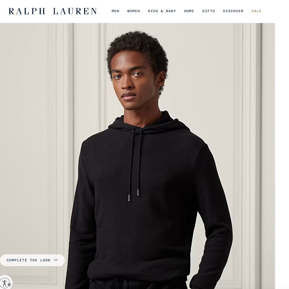Ralph Lauren Purple Label Black Men’s Cashmere Silk Black Hoodie NWT ITALY $1295